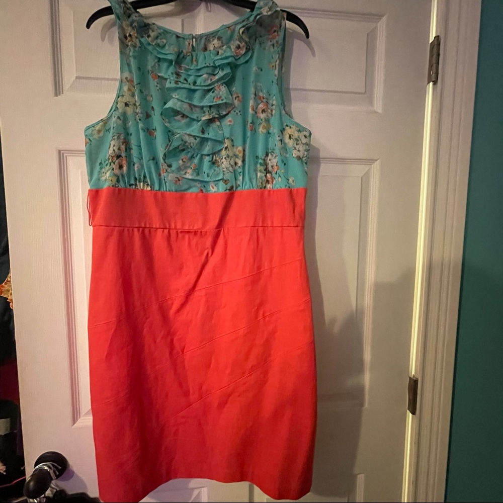 Coral and Teal Dress